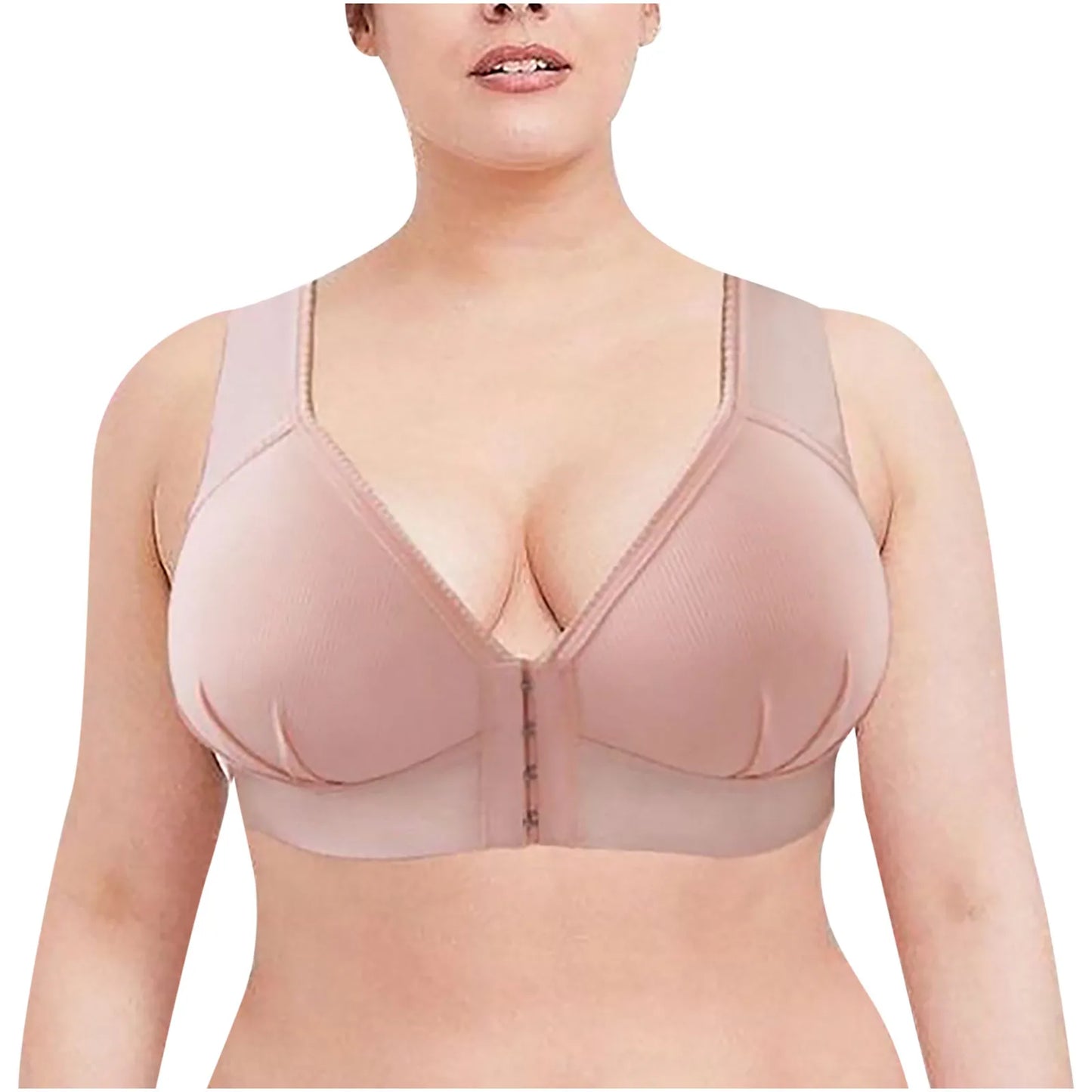 Plus Size Front Closure Wire-Free Sexy Push Up Bra