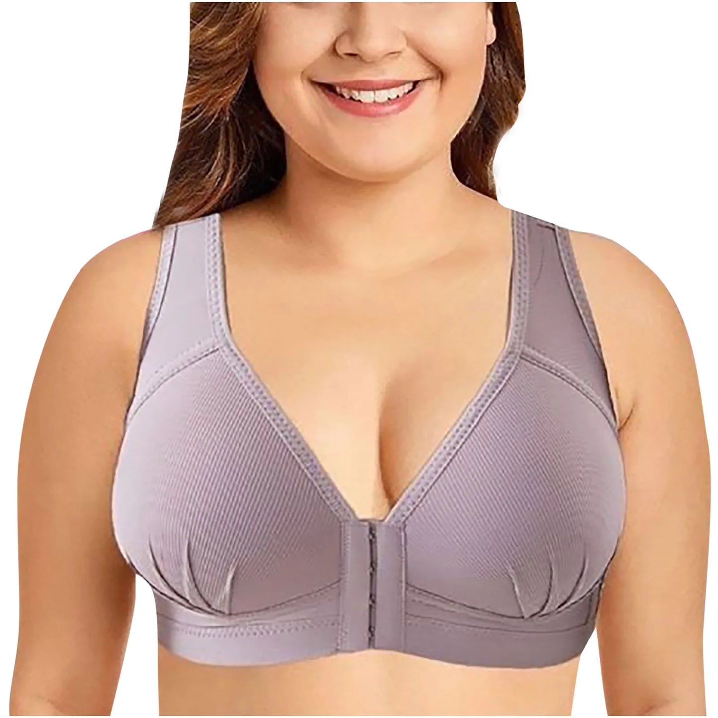 Plus Size Front Closure Wire-Free Sexy Push Up Bra