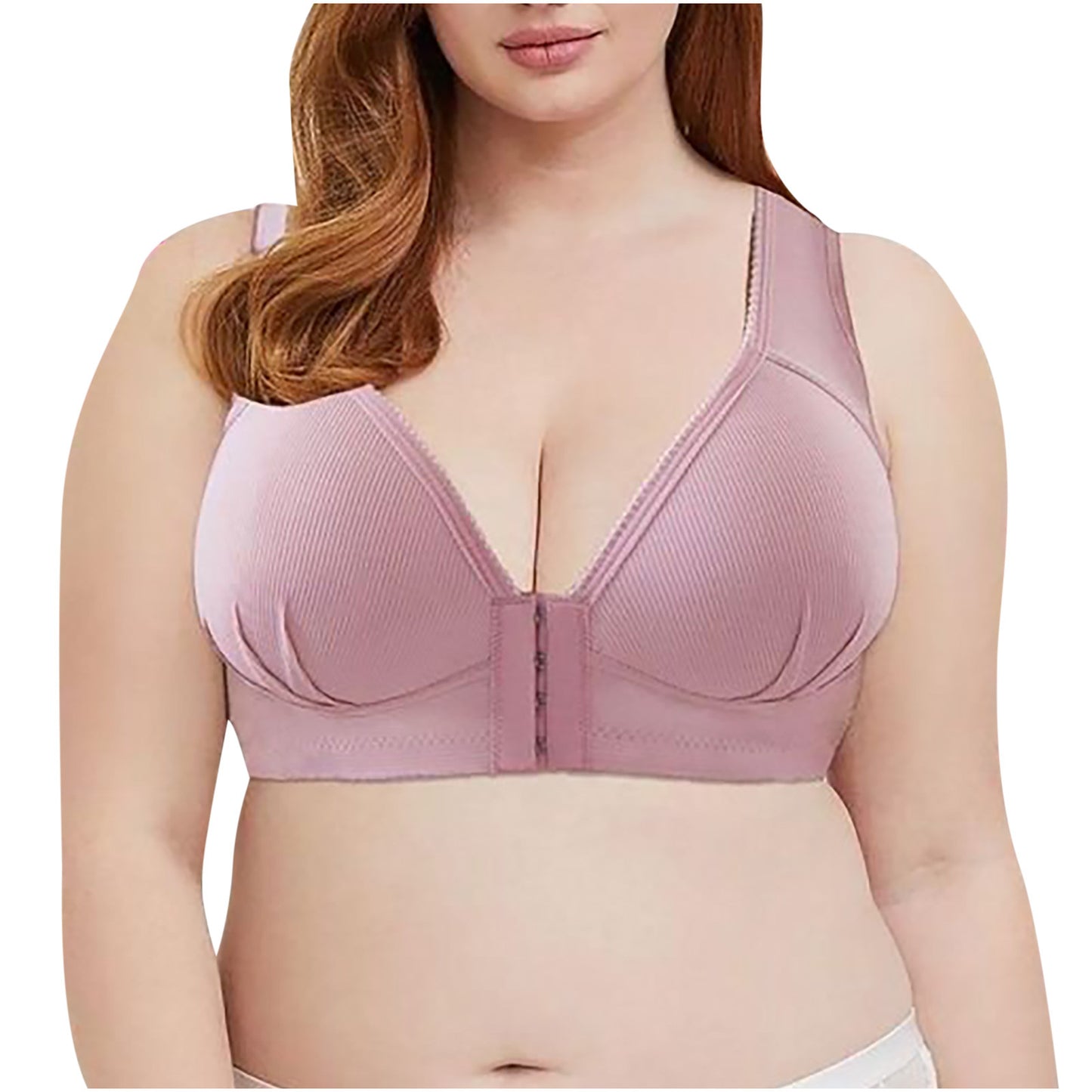 Plus Size Front Closure Wire-Free Sexy Push Up Bra