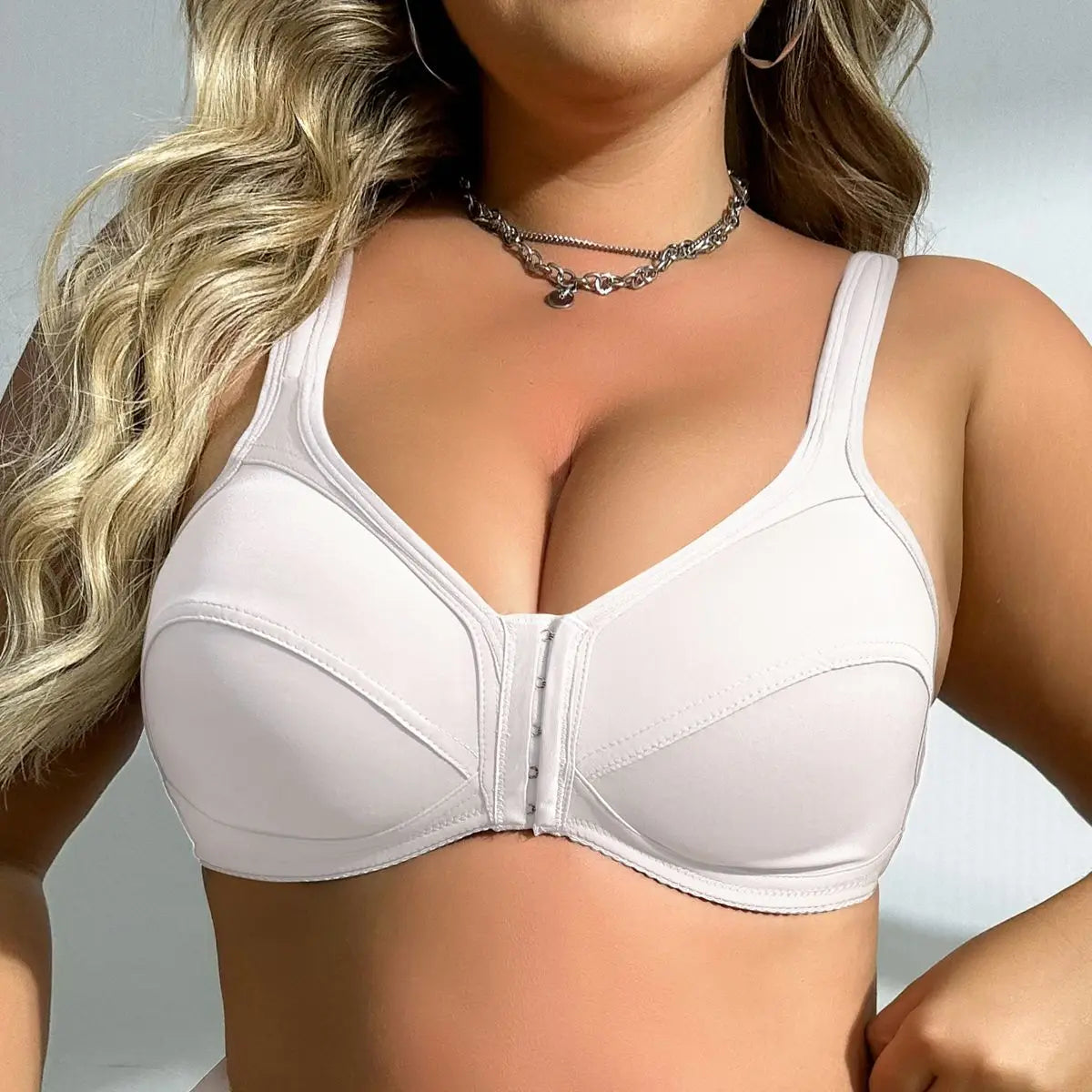 Plus Size Front Closure Full Cup Wire-Free Bra