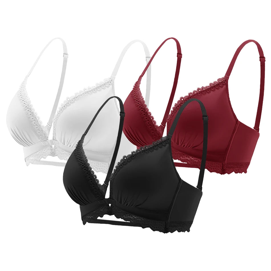 Padded Front Closure No Underwire Bra