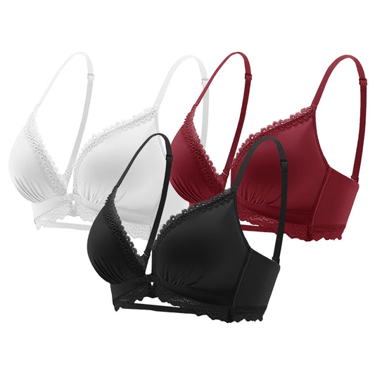 Padded Front Closure No Underwire Bra