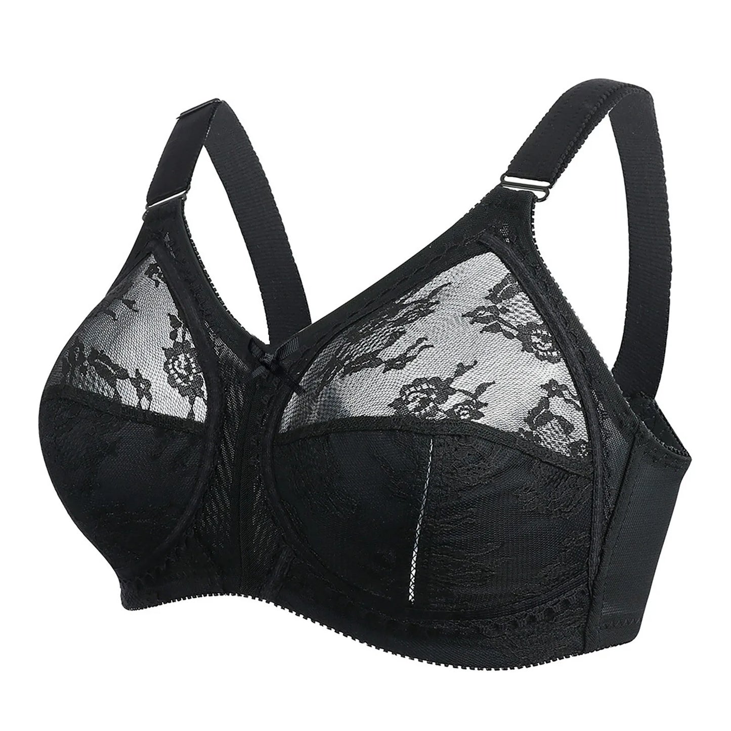 Floral Lace Full Coverage Wire-Free Bra