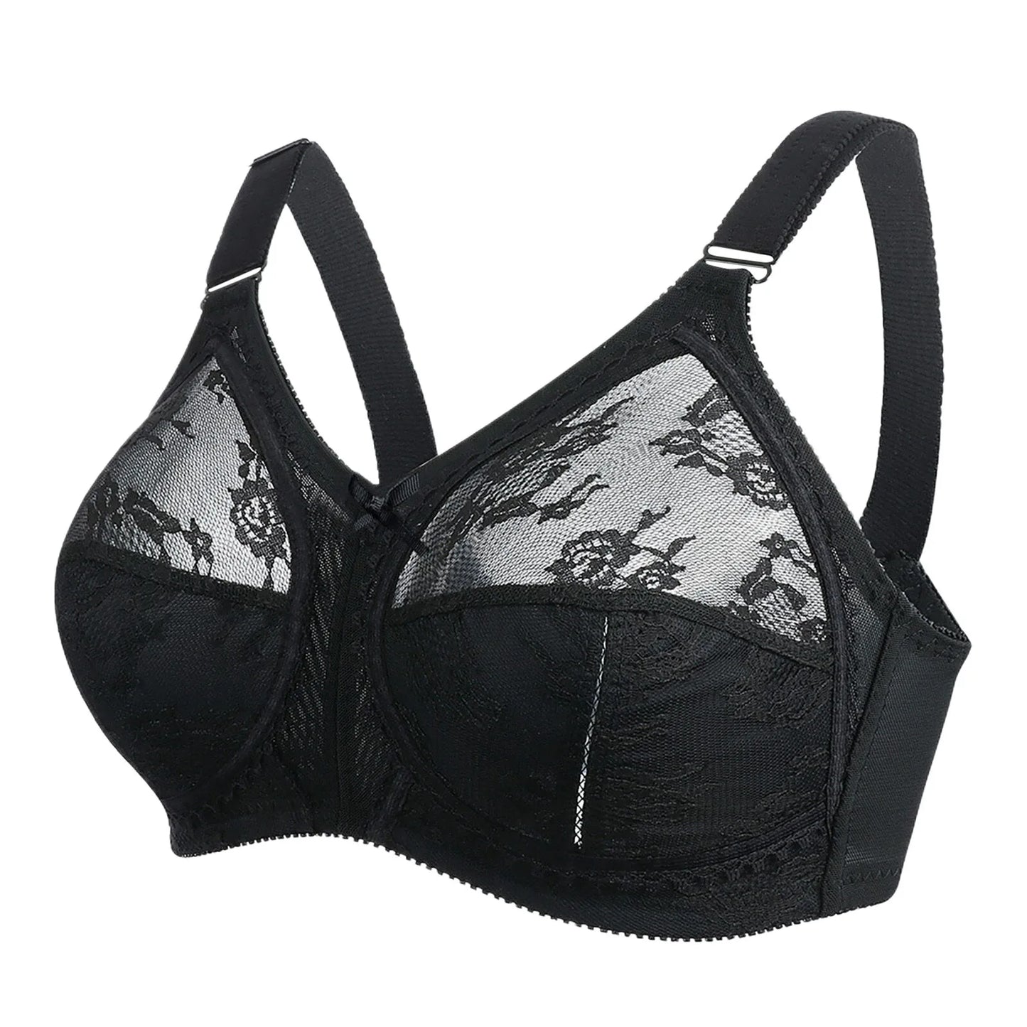 Floral Lace Full Coverage Wire-Free Bra