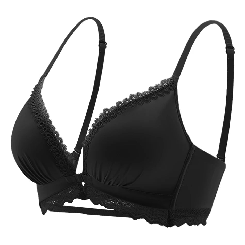 Padded Front Closure No Underwire Bra